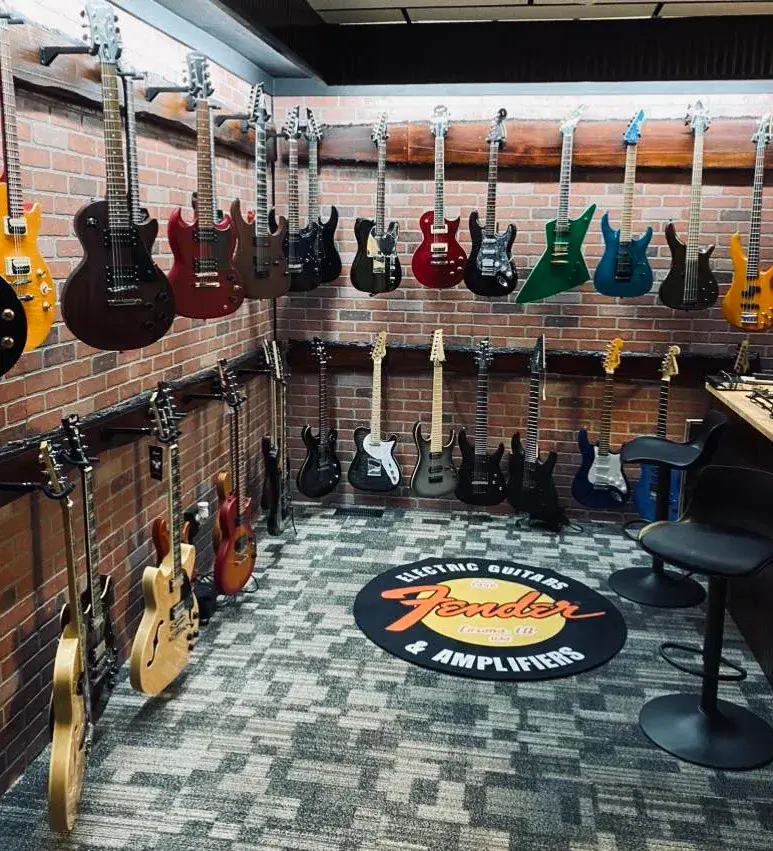 The Dude's Corner Guitar Shop in Albion Indiaina